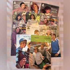 Vintage Beehive & Patons Knitting Patterns Collection - Multicolor Covers